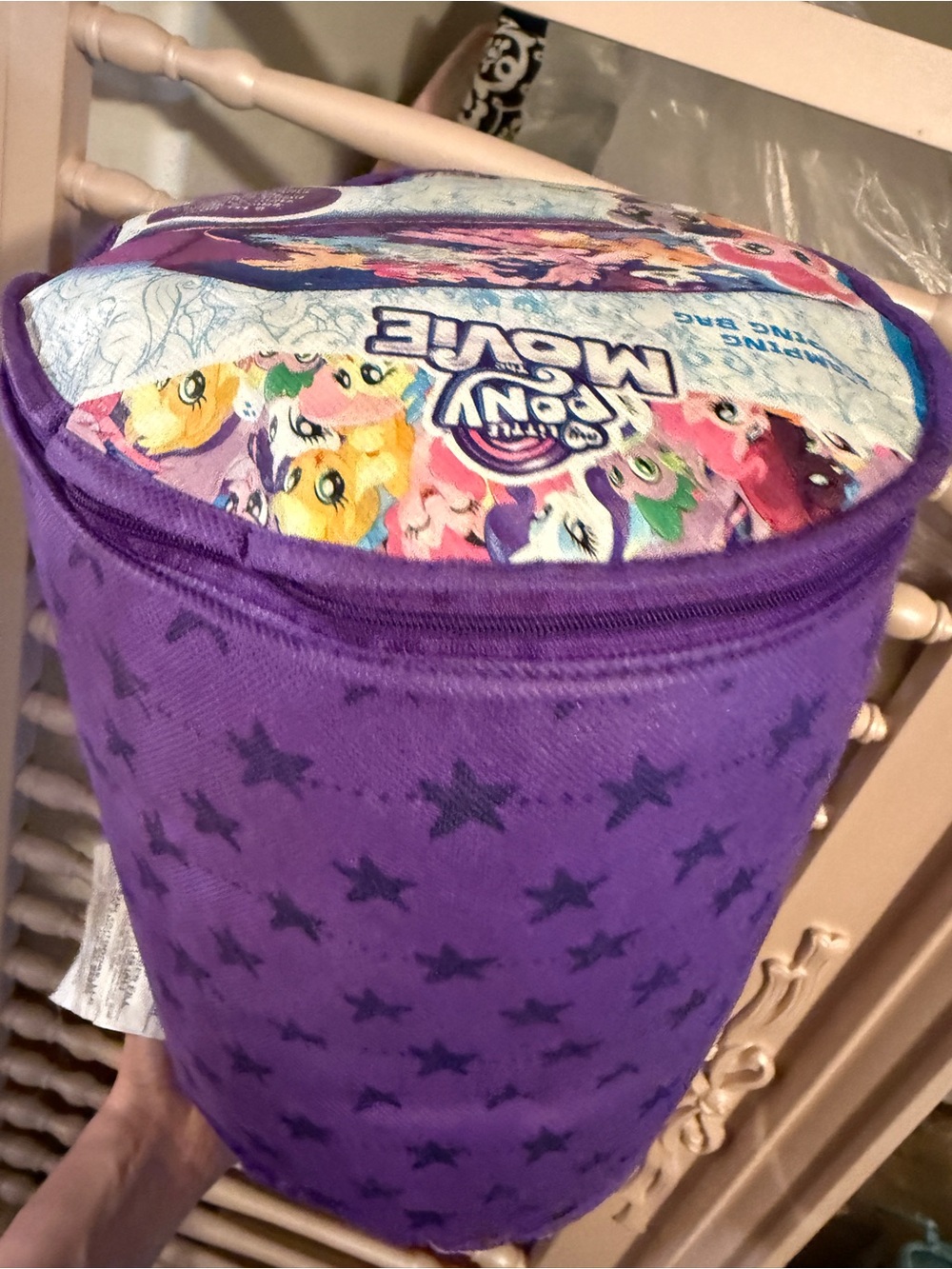 My Little Pony Purple Star Print Sleeping Bag with Pony Character Top